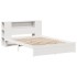Cama con estantería sin colchón madera maciza blanca 150x200