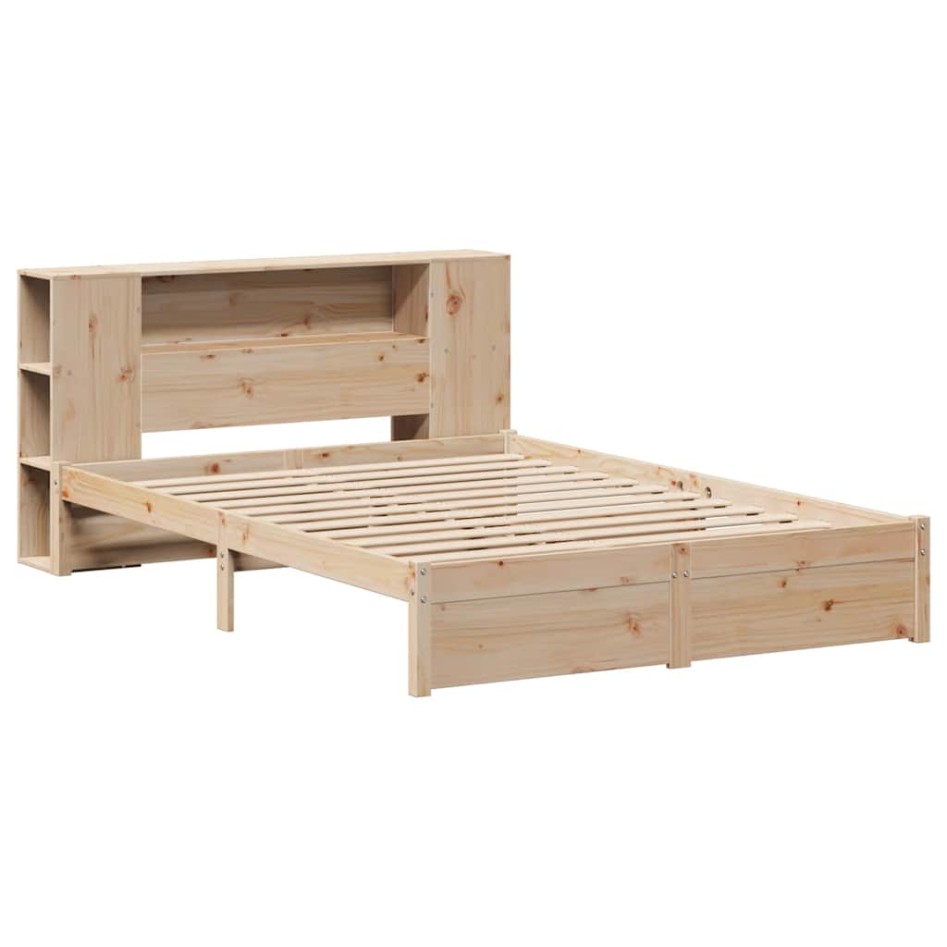 Cama con estantería sin colchón madera maciza de pino