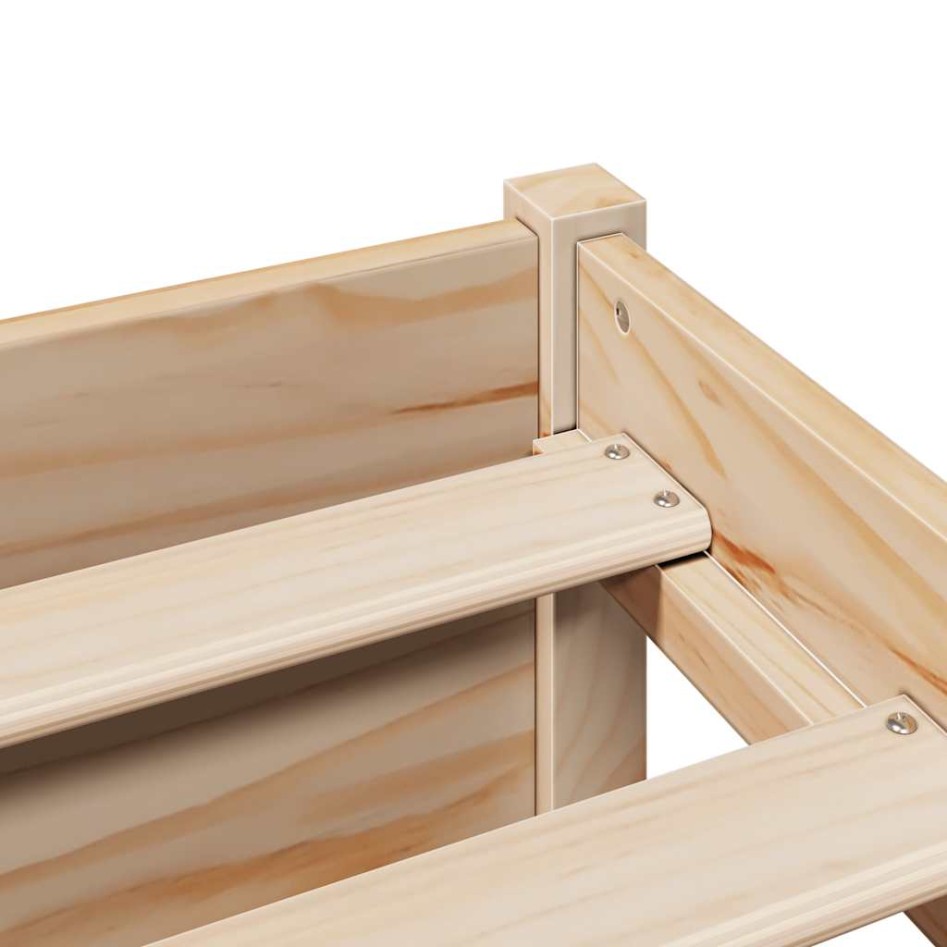 Cama con estantería sin colchón madera maciza de pino