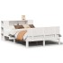 Cama con estantería sin colchón madera maciza blanca 140x200