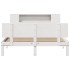 Cama con estantería sin colchón madera maciza blanca 140x200