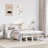 Cama con estantería sin colchón madera maciza blanca 140x200