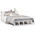 Cama con estantería sin colchón madera maciza blanca 140x200
