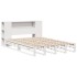 Cama con estantería sin colchón madera maciza blanca 140x200