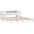 Cama con estantería sin colchón madera maciza blanca 200x200