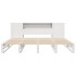 Cama con estantería sin colchón madera maciza blanca 200x200