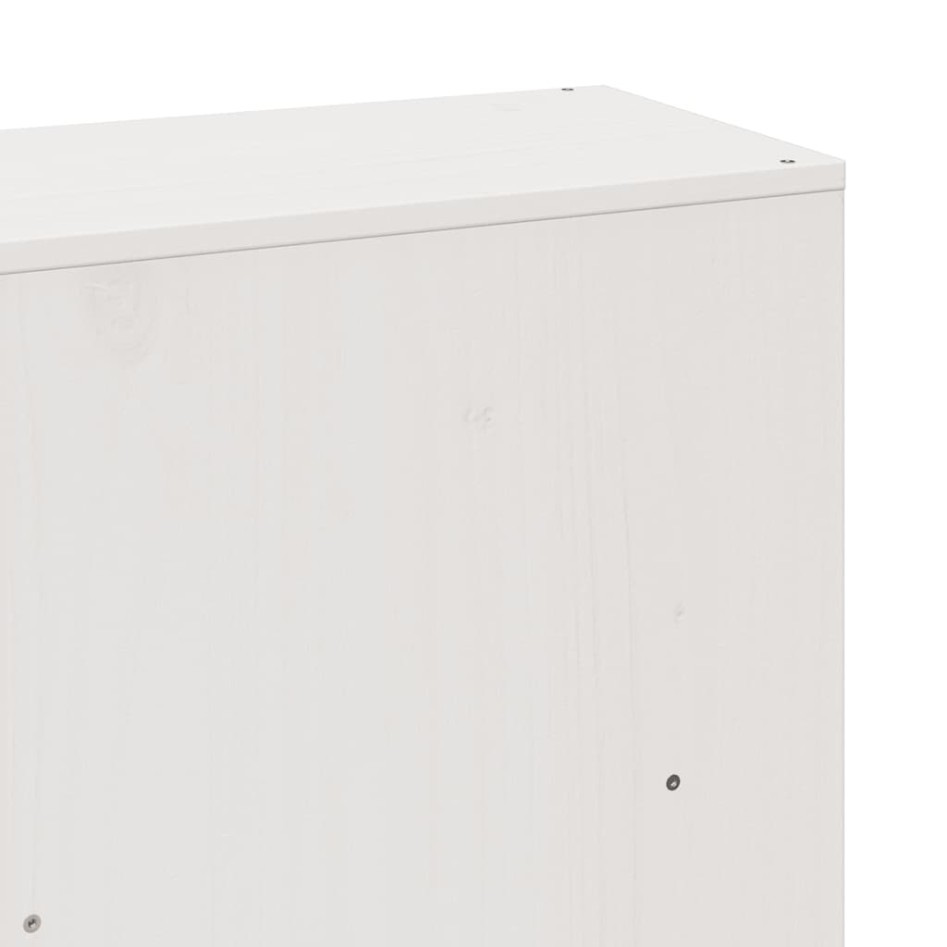 Cama con estantería sin colchón madera maciza blanca 200x200