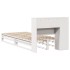 Cama con estantería sin colchón madera maciza blanca 75x190