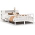 Cama con estantería sin colchón madera maciza blanca 160x200