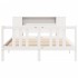 Cama con estantería sin colchón madera maciza blanca 160x200