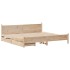 Estructura de cama sin colchón madera maciza de pino 200x200