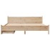 Estructura de cama sin colchón madera maciza de pino 200x200