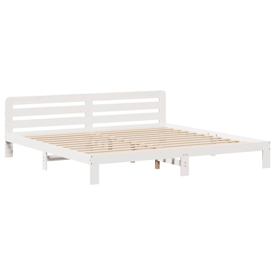 Cama sin colchón madera maciza de pino blanca 180x200