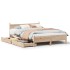 Estructura de cama sin colchón madera maciza de pino 160x200