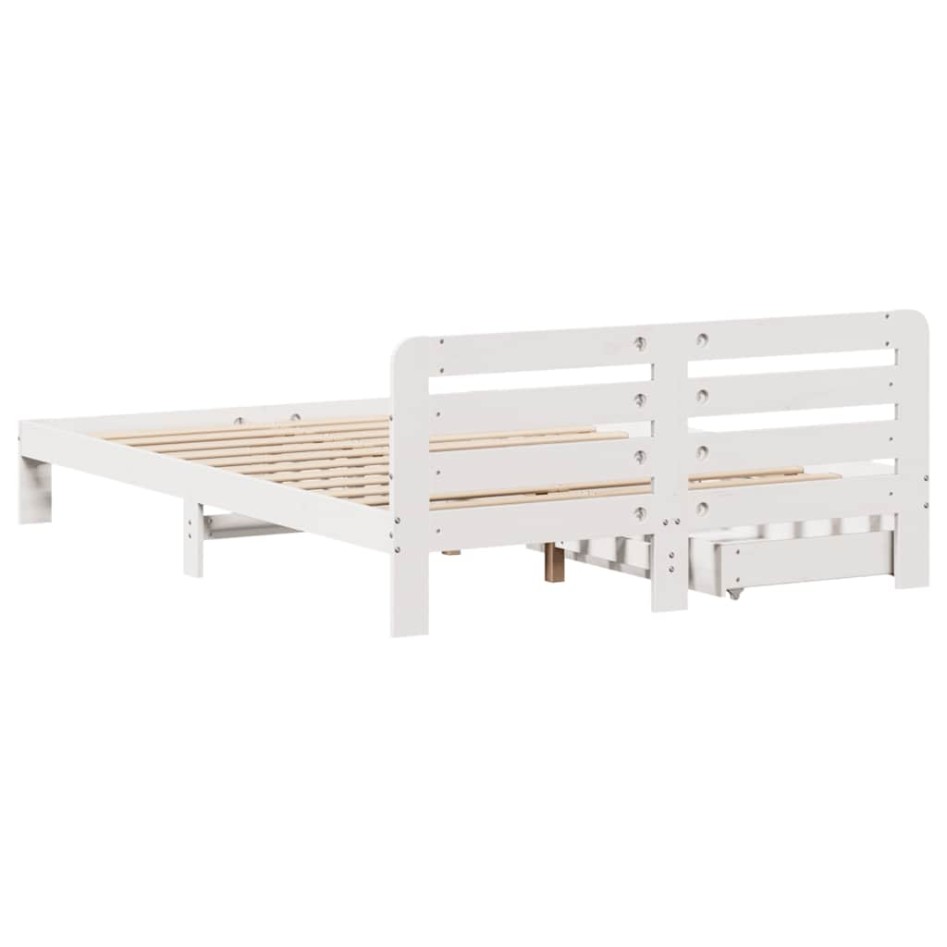 Estructura de cama sin colchón madera de pino blanca 120x200
