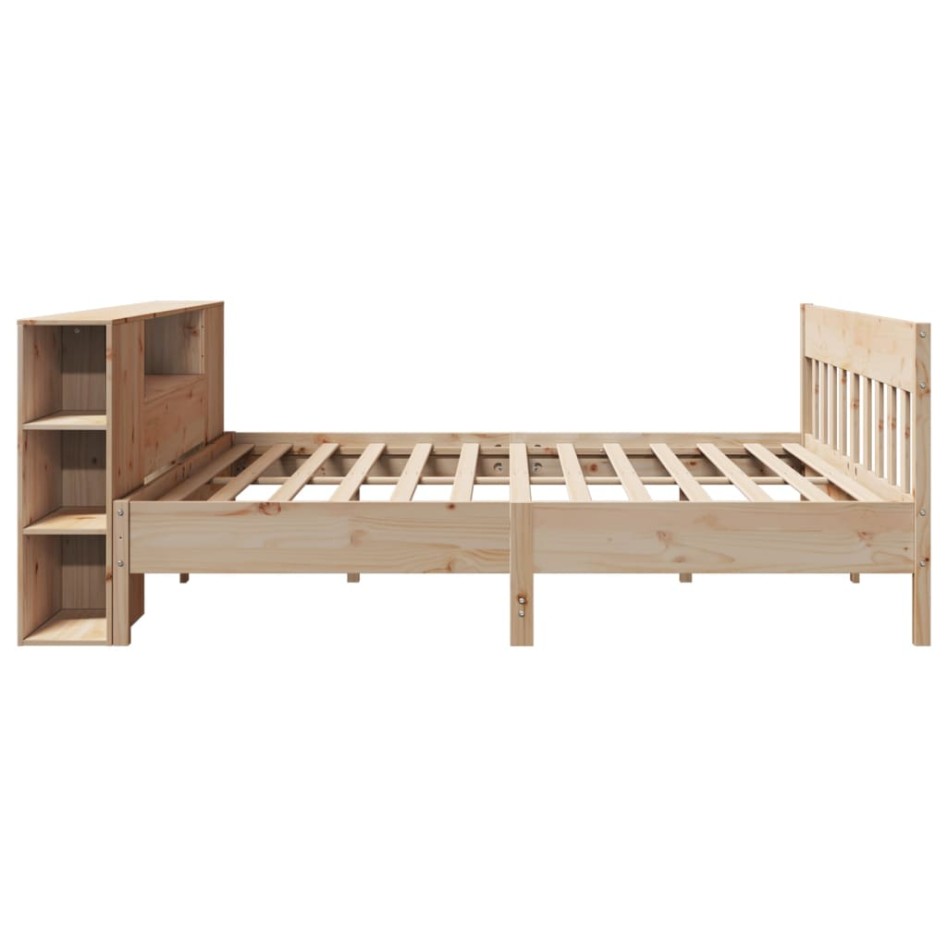 Cama con estantería sin colchón madera maciza de pino