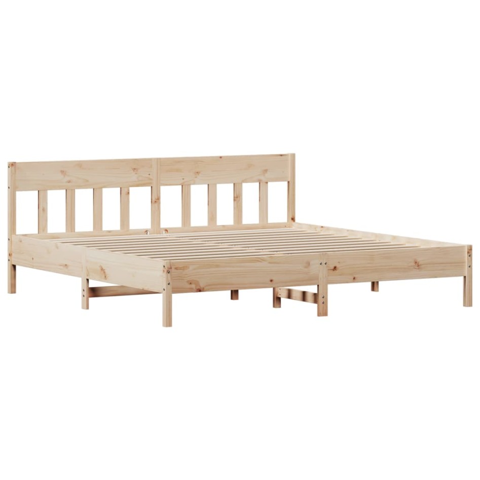 Cama con estantería sin colchón madera maciza de pino
