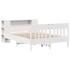 Cama con estantería sin colchón madera maciza blanca 120x200