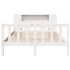 Cama con estantería sin colchón madera maciza blanca 160x200