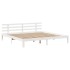 Cama con estantería sin colchón madera maciza blanca 180x200
