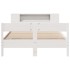 Cama con estantería sin colchón madera maciza blanca 120x190