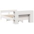 Cama con estantería sin colchón madera maciza blanca 120x190