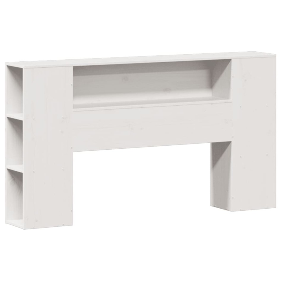 Cama con estantería sin colchón madera maciza blanca 120x190