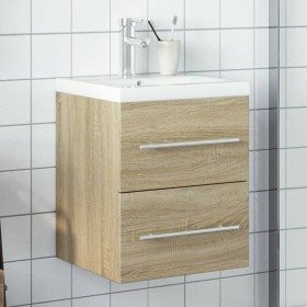 Mueble de baño con lavabo integrado roble
