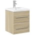 Mueble de baño con lavabo integrado roble