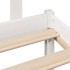 Cama con estantería sin colchón madera maciza blanca 150x200