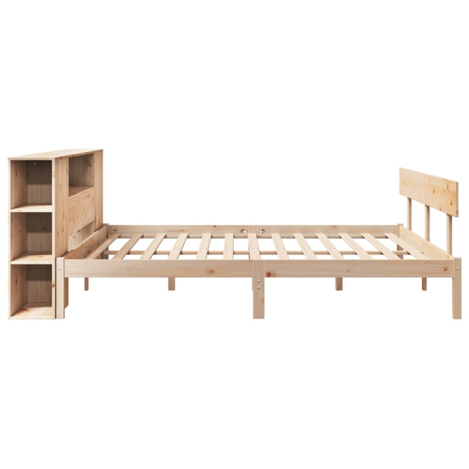 Cama con estantería sin colchón madera maciza de pino