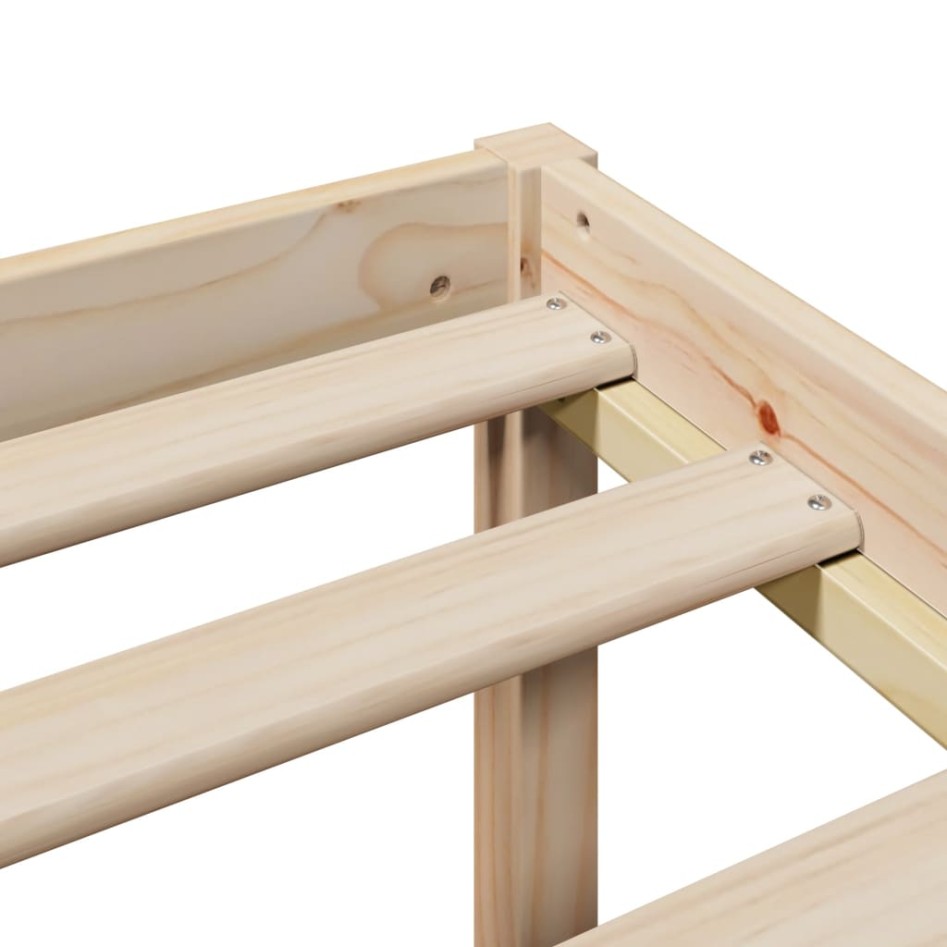 Cama con estantería sin colchón madera maciza de pino