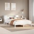 Cama con estantería sin colchón madera maciza blanca 140x200