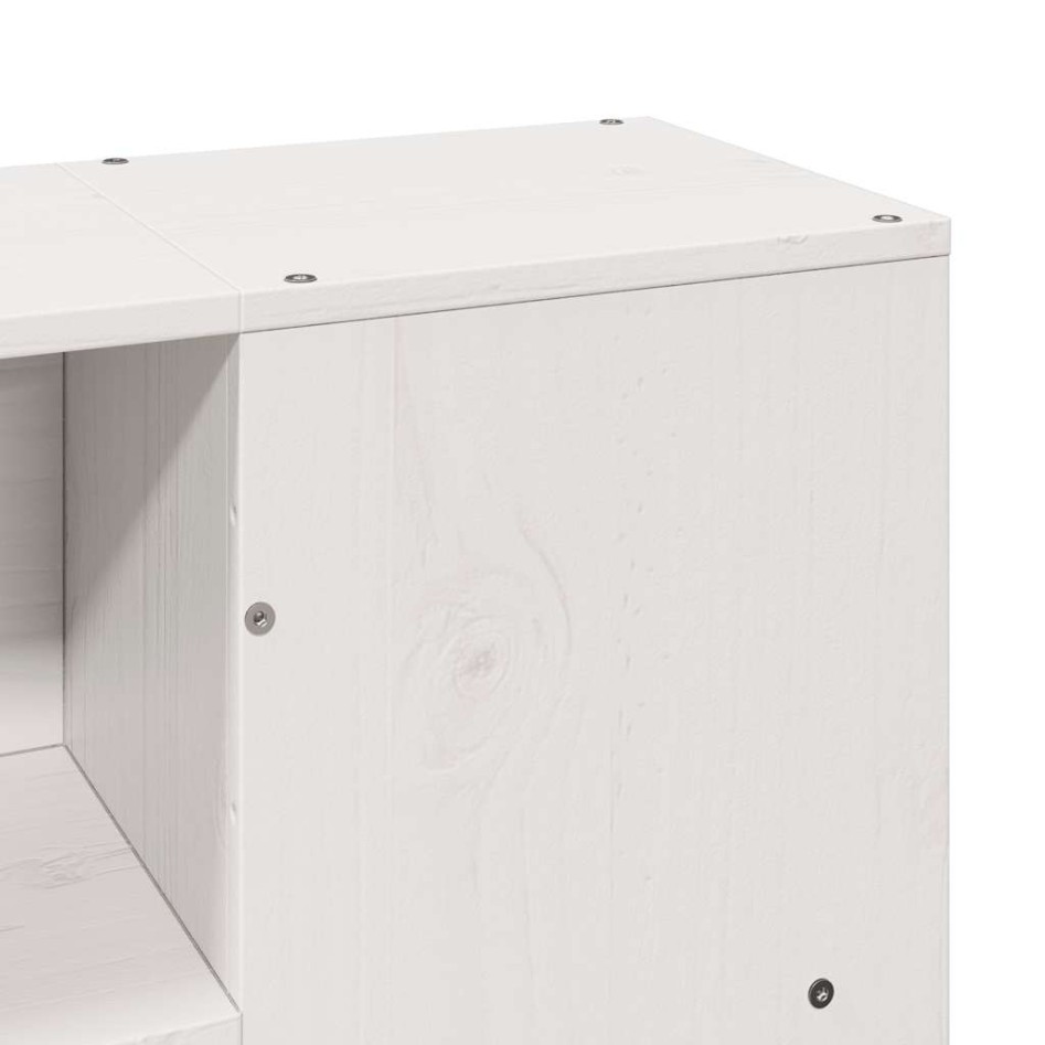 Cama con estantería sin colchón madera maciza blanca 140x200