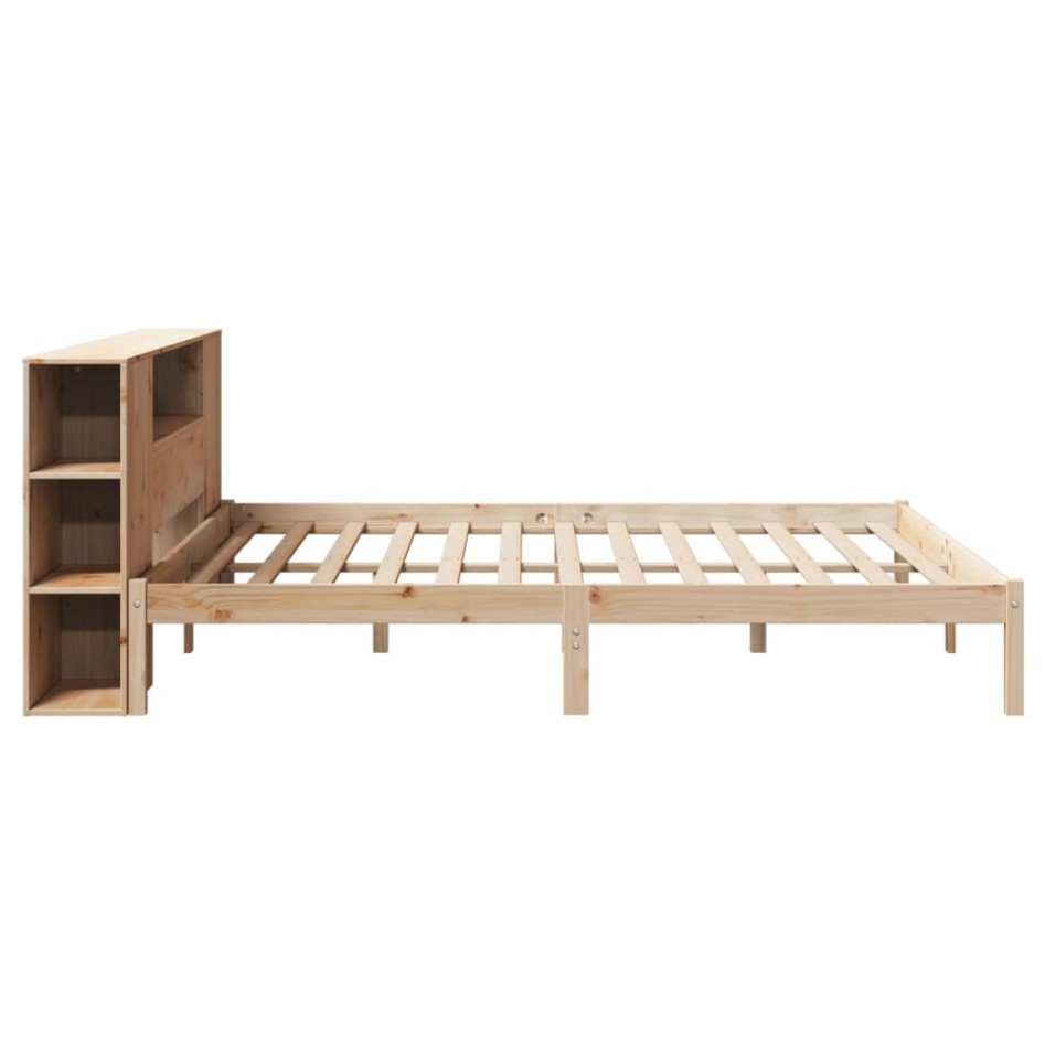 Cama con estantería sin colchón madera maciza de pino