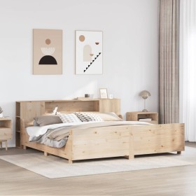 Estructura de cama sin colchón madera maciza de pino 180x200
