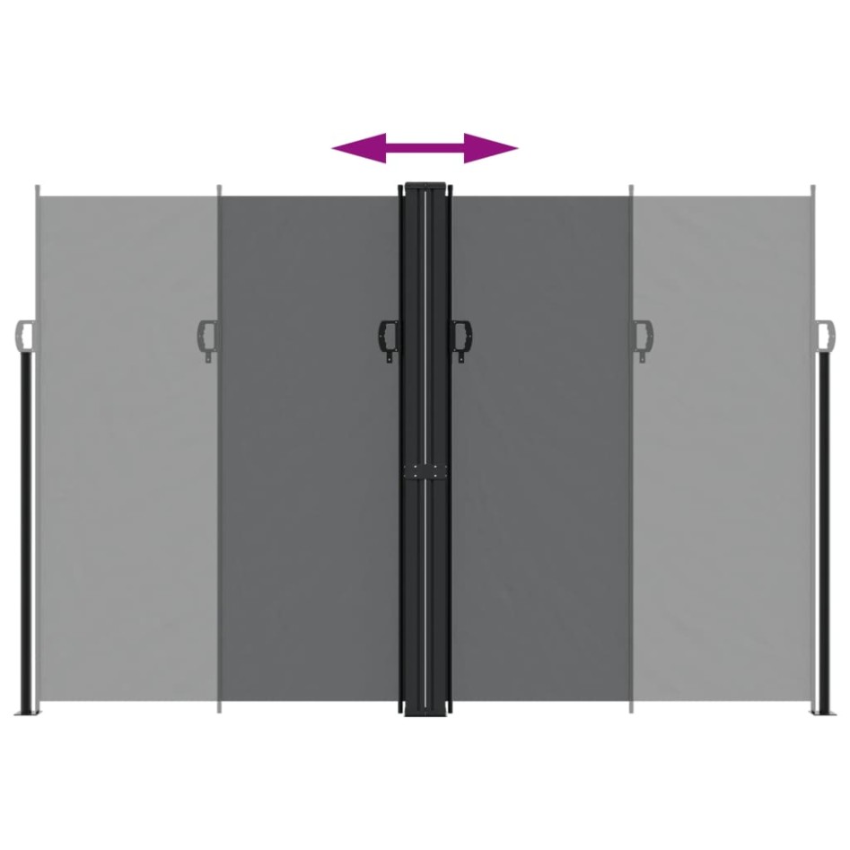 Toldo lateral retráctil negro 220x1000