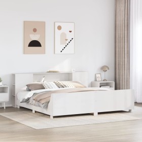 Cama sin colchón madera maciza de pino blanca 180x200