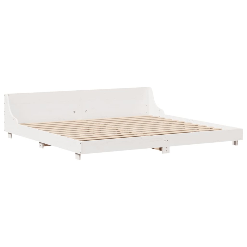 Cama sin colchón madera maciza de pino blanca 180x200