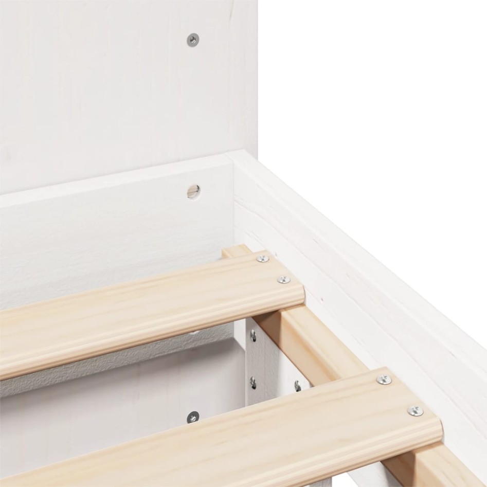 Cama sin colchón madera maciza de pino blanca 180x200