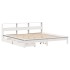Cama con estantería sin colchón madera maciza blanca 200x200