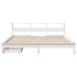 Cama con estantería sin colchón madera maciza blanca 200x200