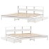 Cama con estantería sin colchón madera maciza blanca 200x200