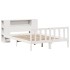 Cama con estantería sin colchón madera maciza blanca 140x200