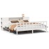 Cama con estantería sin colchón madera maciza blanca 180x200