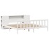 Cama con estantería sin colchón madera maciza blanca 180x200