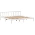 Cama con estantería sin colchón madera maciza blanca 180x200