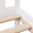 Cama con estantería sin colchón madera maciza blanca 180x200