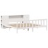 Cama con estantería sin colchón madera maciza blanca 200x200
