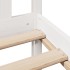 Cama con estantería sin colchón madera maciza blanca 200x200